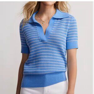 Vineyard Vines Texture Short Sleeve Polo Sweater Small